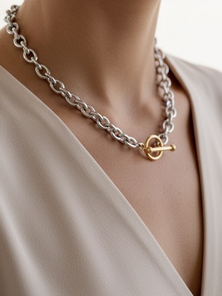 Interlock Mixed Metal Necklace