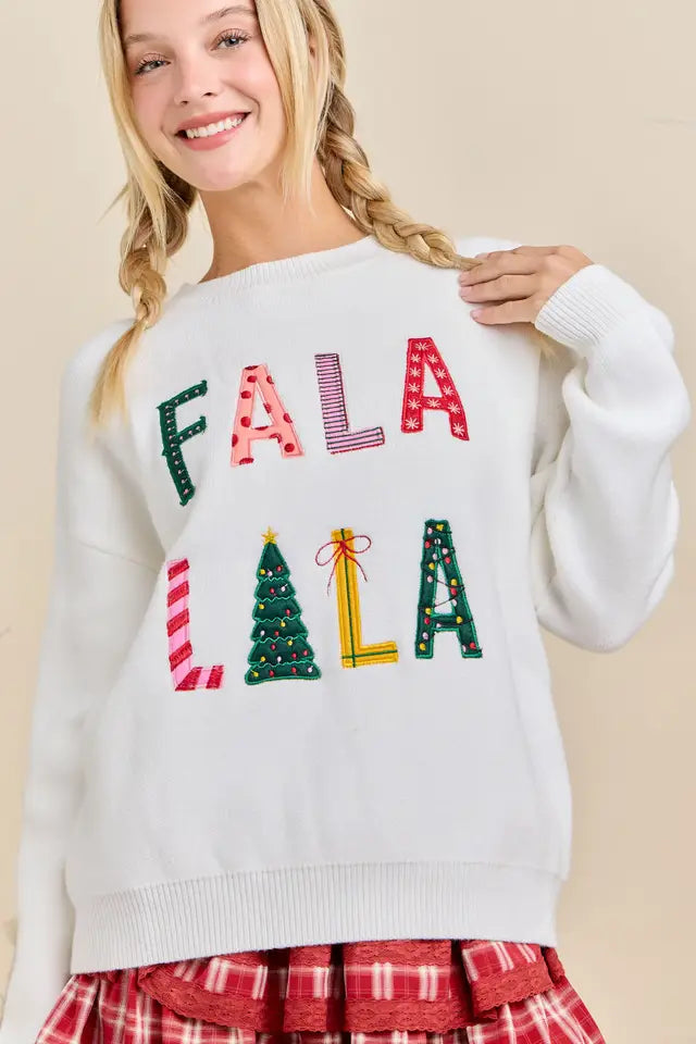 Falalala White Sweater