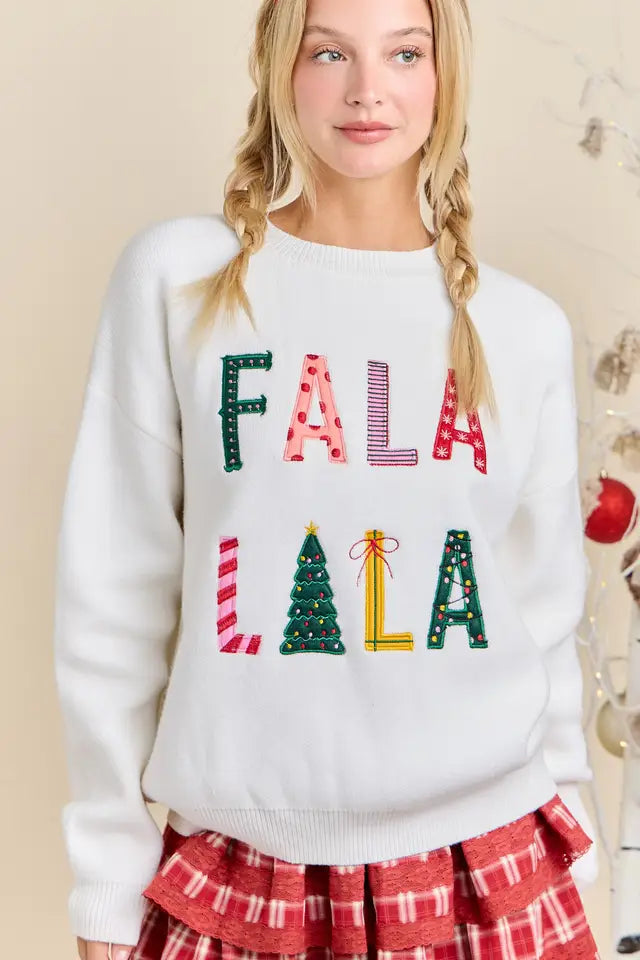 Falalala White Sweater