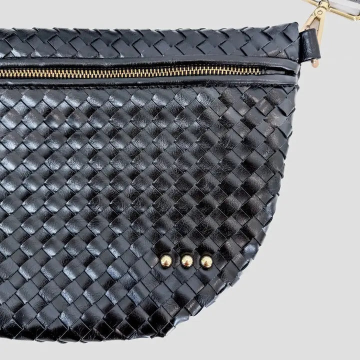 Westlyn Woven Black Belt Bag
