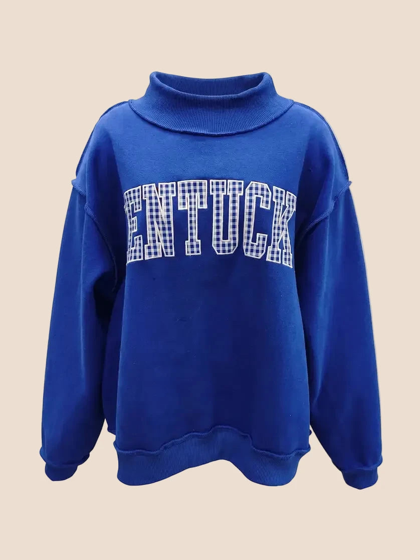 Kentucky Blue Gingham Sweatshirt