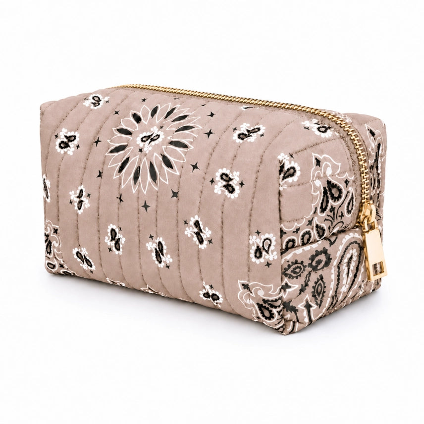 Bandana Taupe Cosmetic Bag