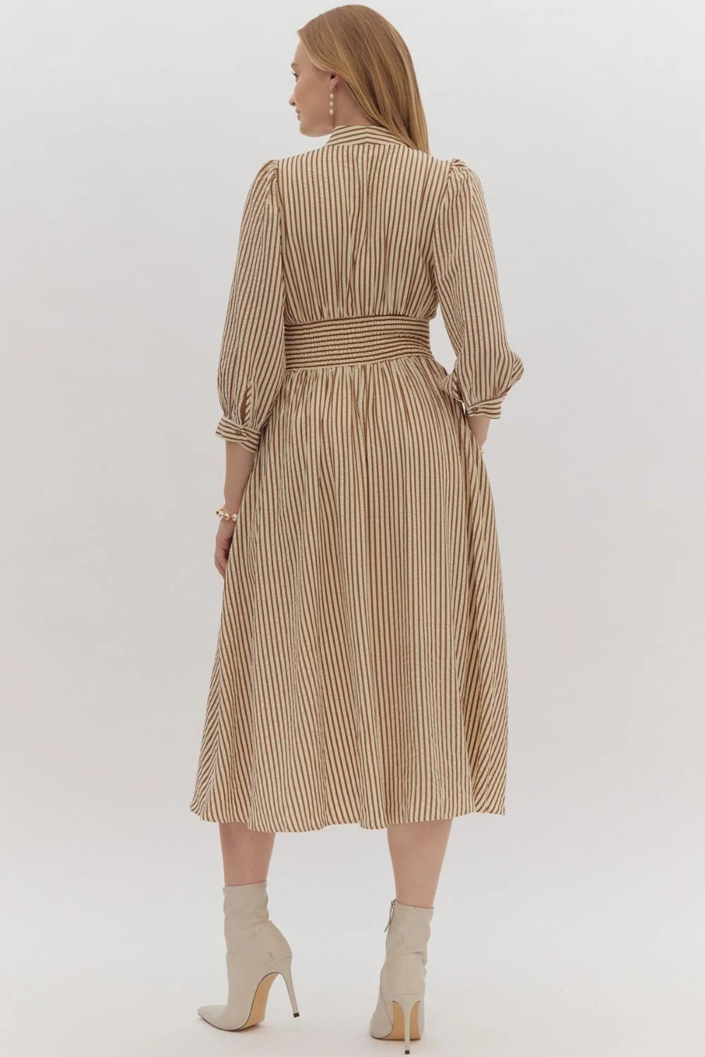 Much to Do Brown Midi Dress