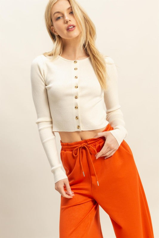 To the Point Cream Top