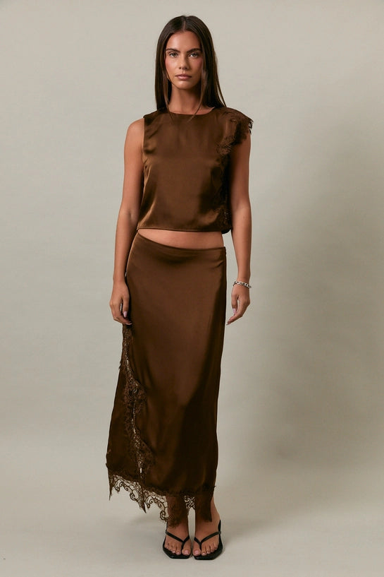 Steal the Show Brown Skirt