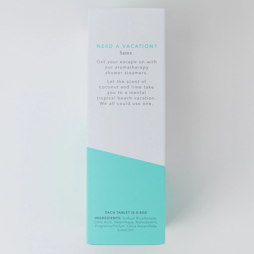 I Need A Vacation Coconut Lime Shower Steamers (Set of 8)