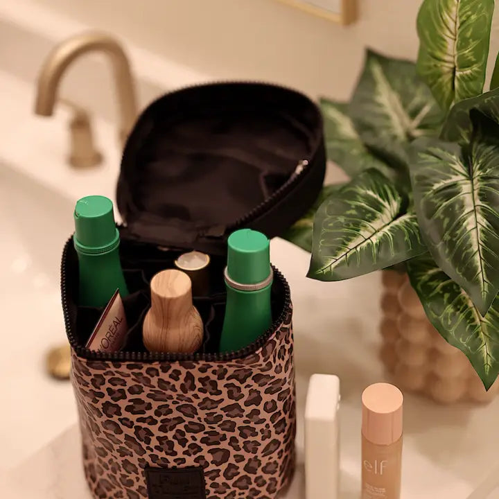 Barrel Organizer Cheetah Toiletry Bag