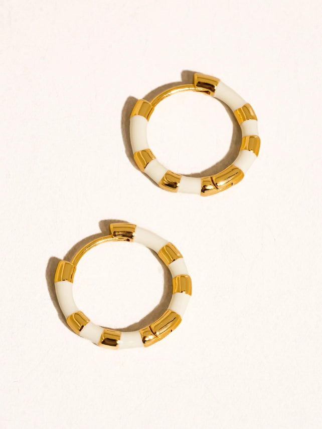 Avielle White Hoop Earring