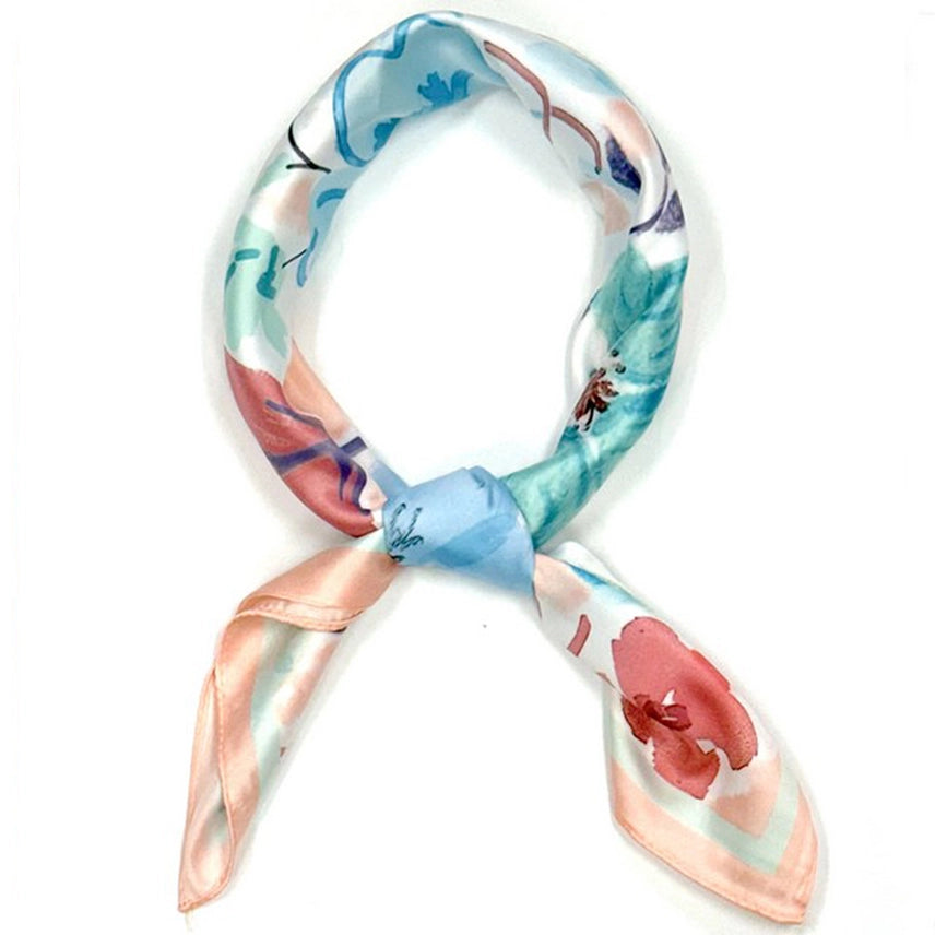 Delicate Floral Coral Scarf