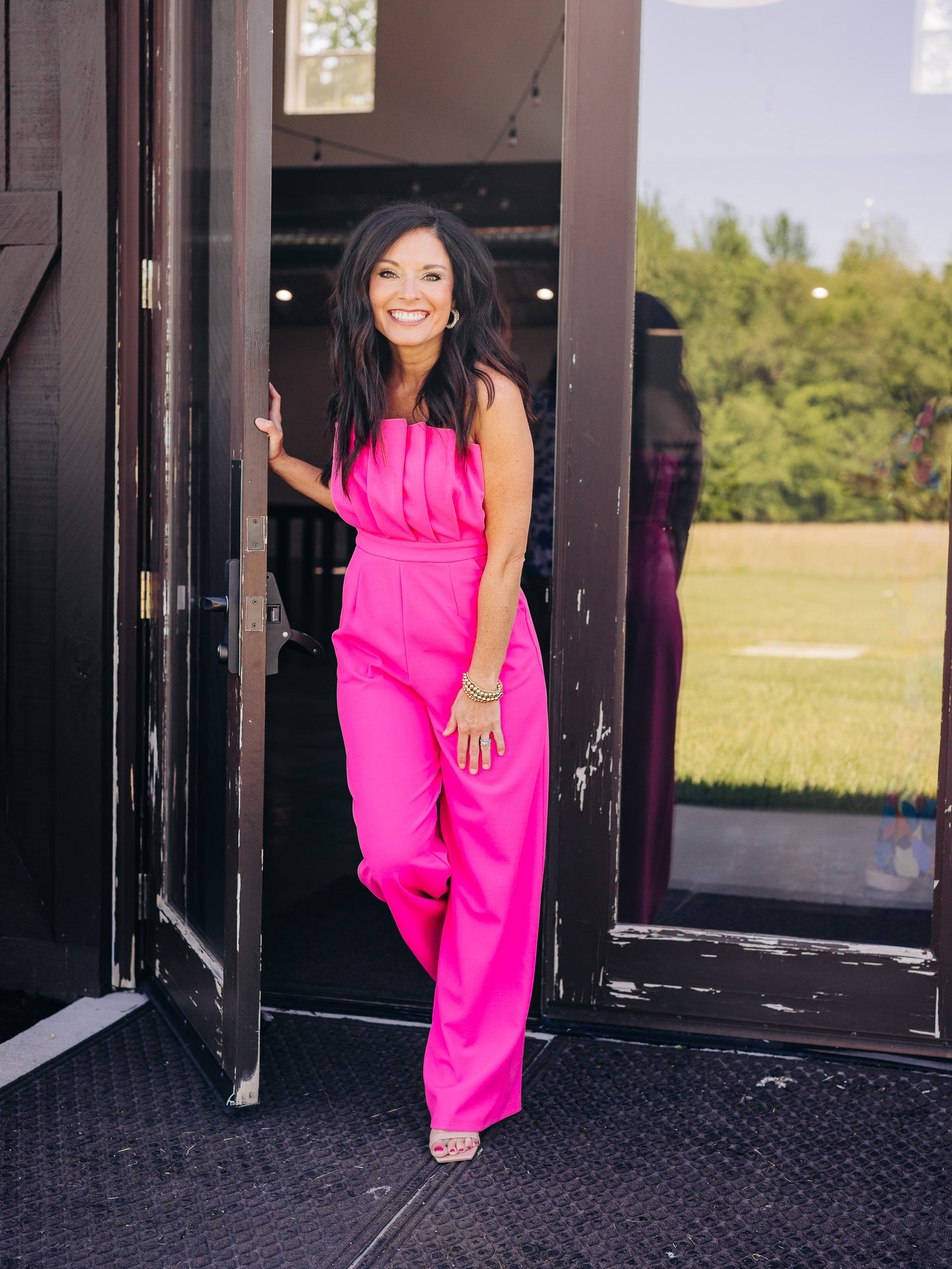 Around The Boardwalk Hot Pink Jumpsuit