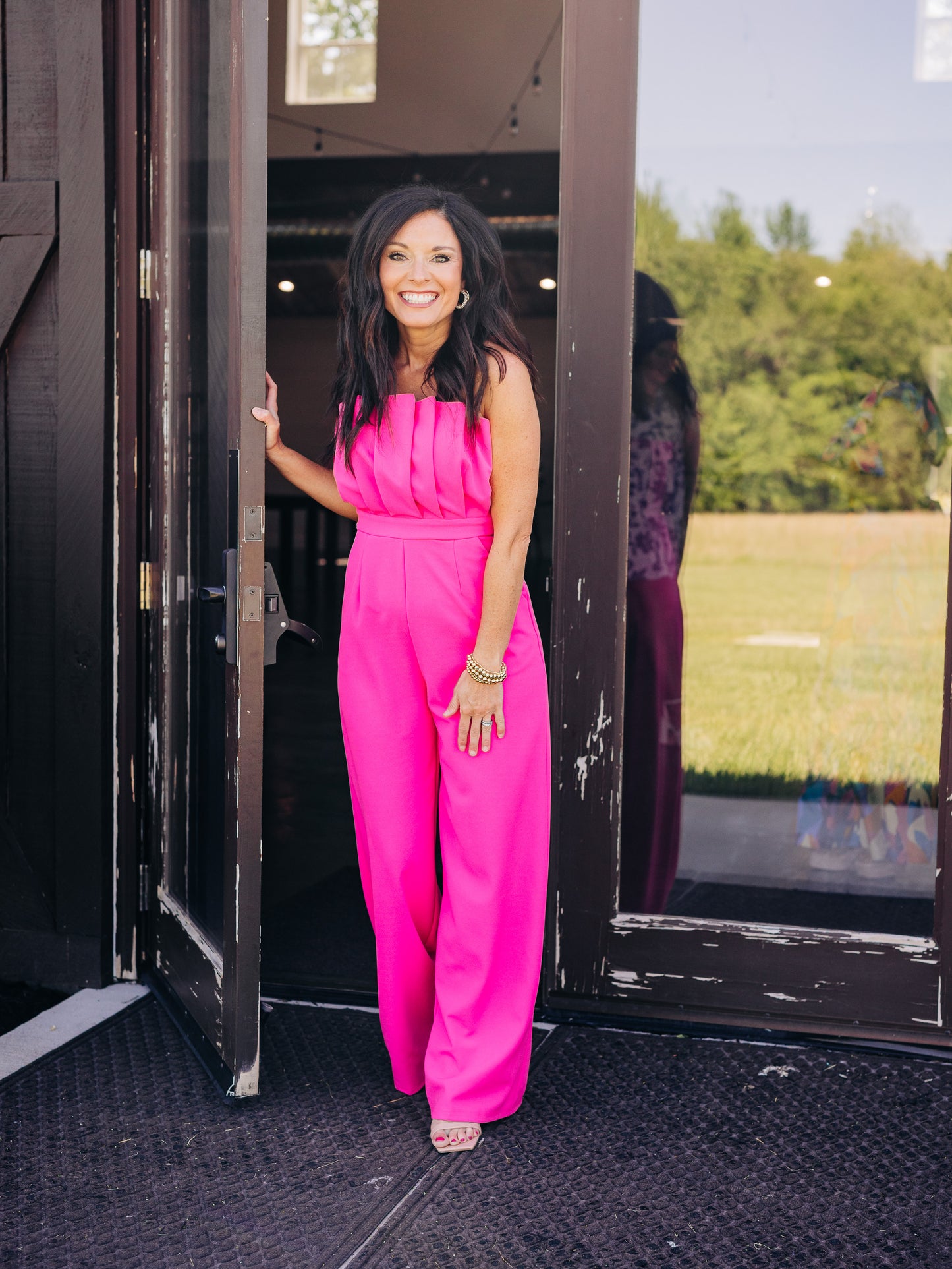 Around The Boardwalk Hot Pink Jumpsuit