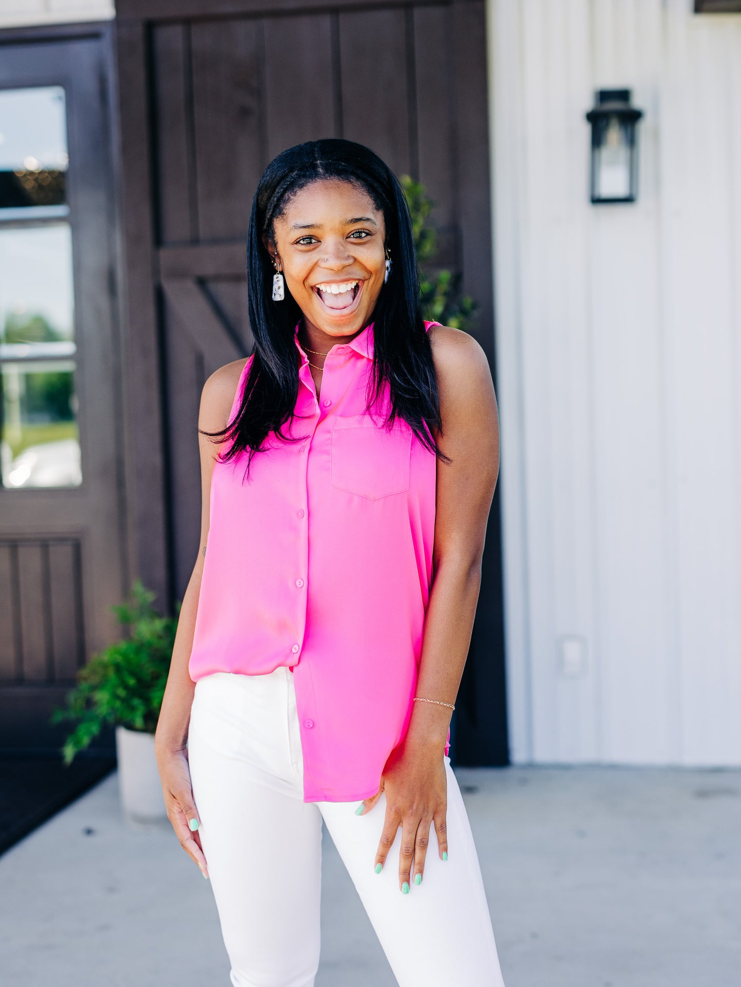 The Simple Truth Hot Fuchsia Top