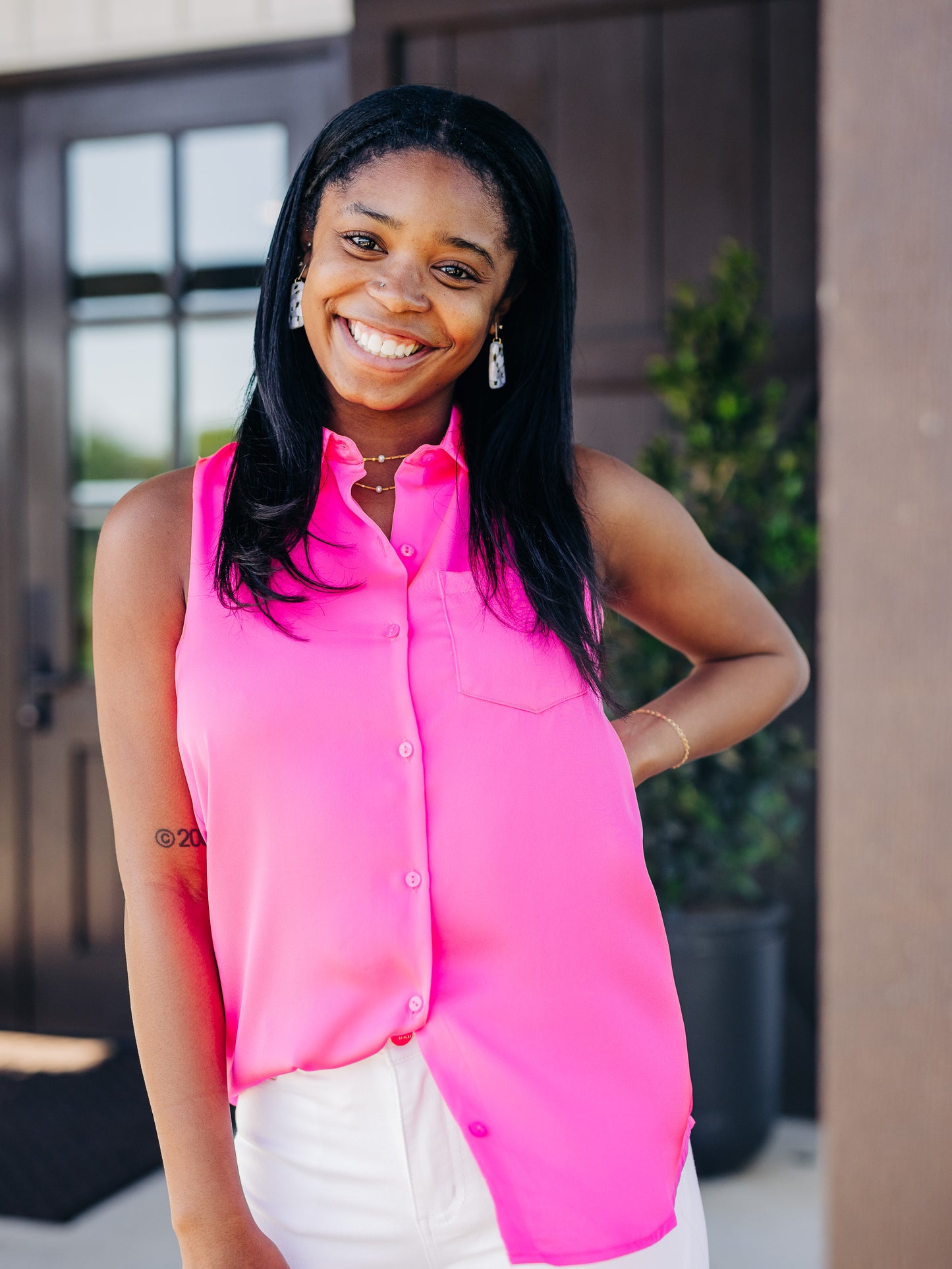 The Simple Truth Hot Fuchsia Top