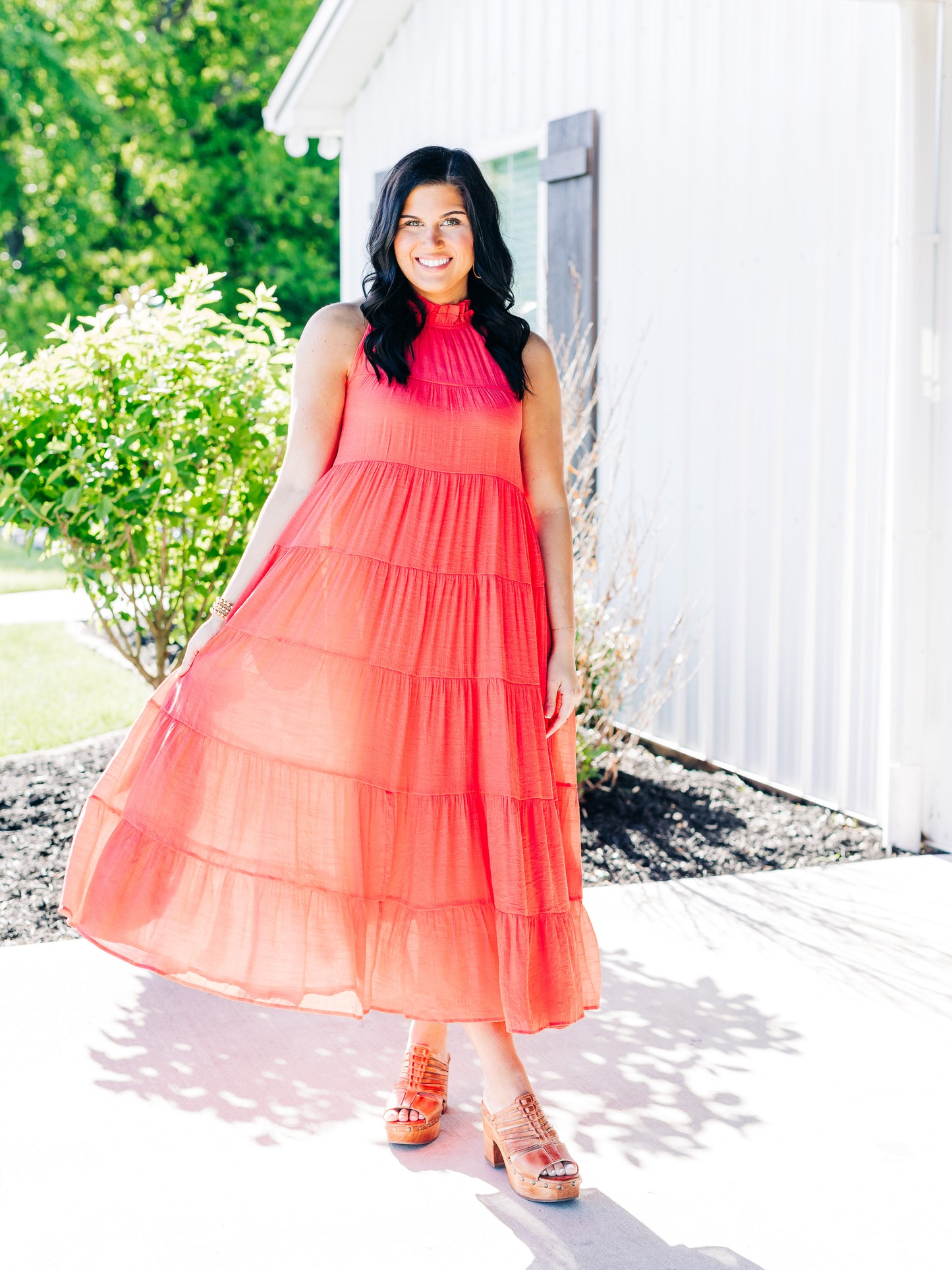 Lost In Your Eyes Coral Dress