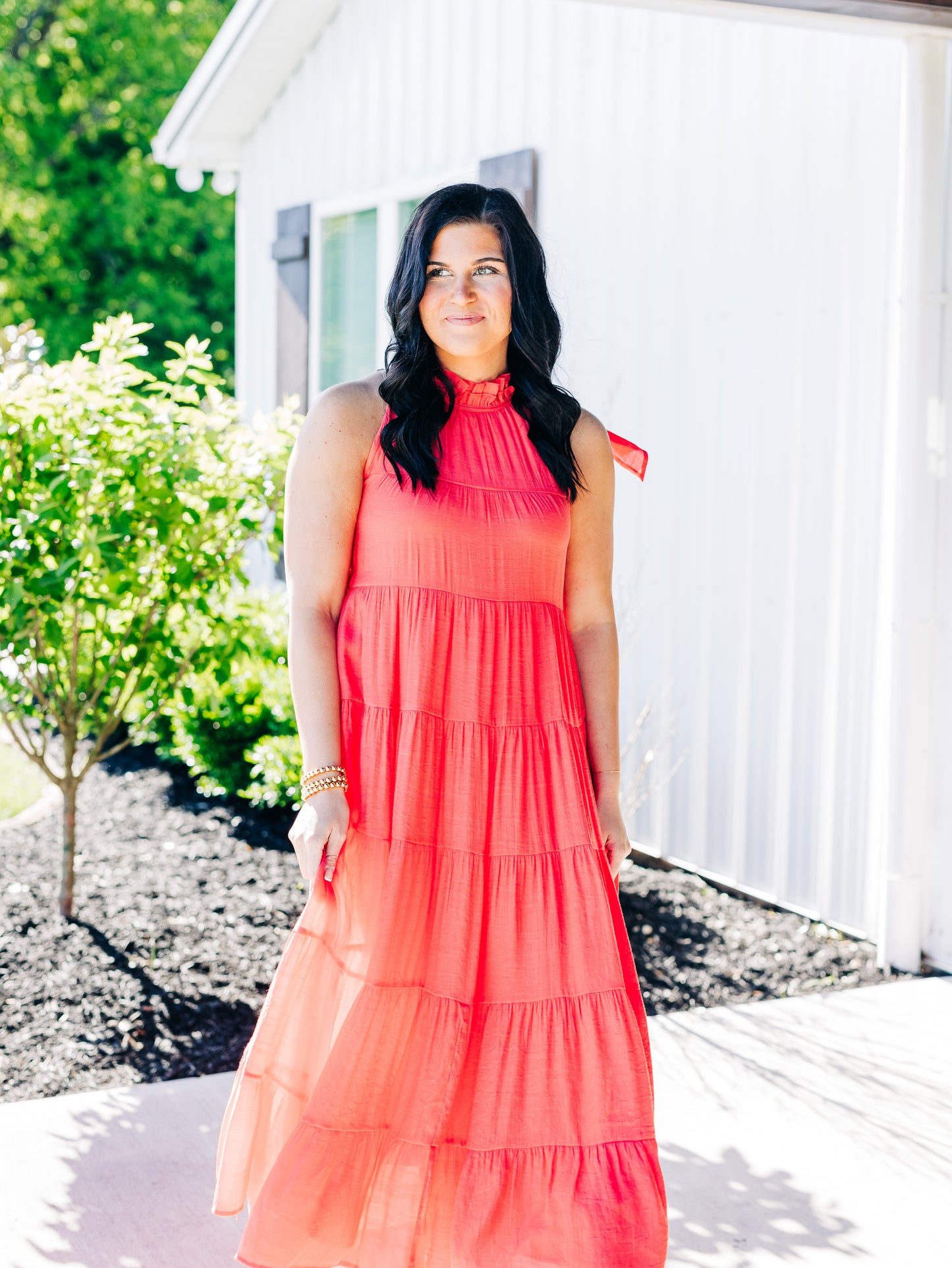 Lost In Your Eyes Coral Dress