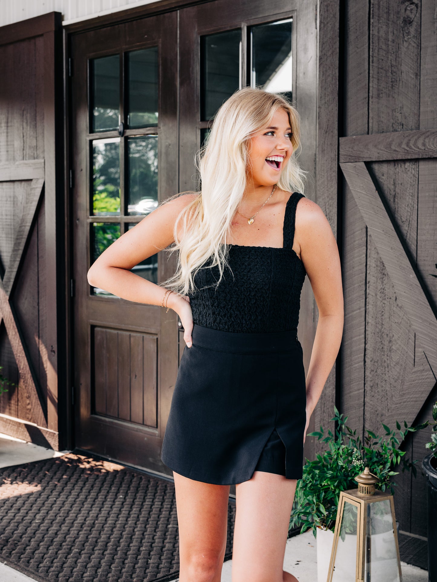 Still On My Mind Black Skort