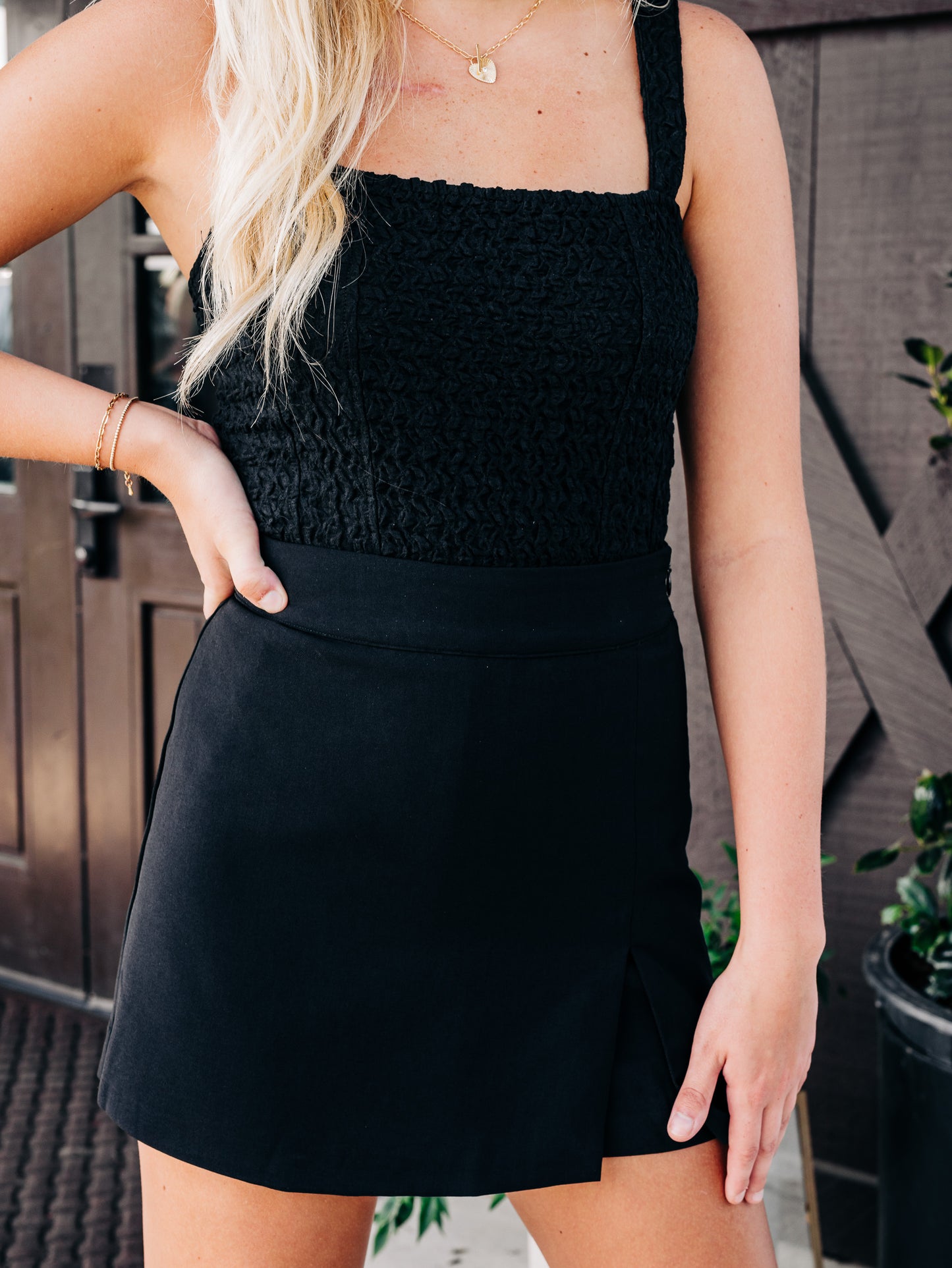 Still On My Mind Black Skort