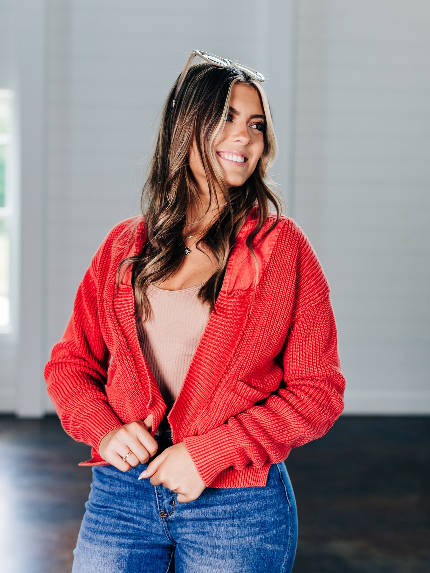 Worn Thru Surplus High Risk Red Cardigan