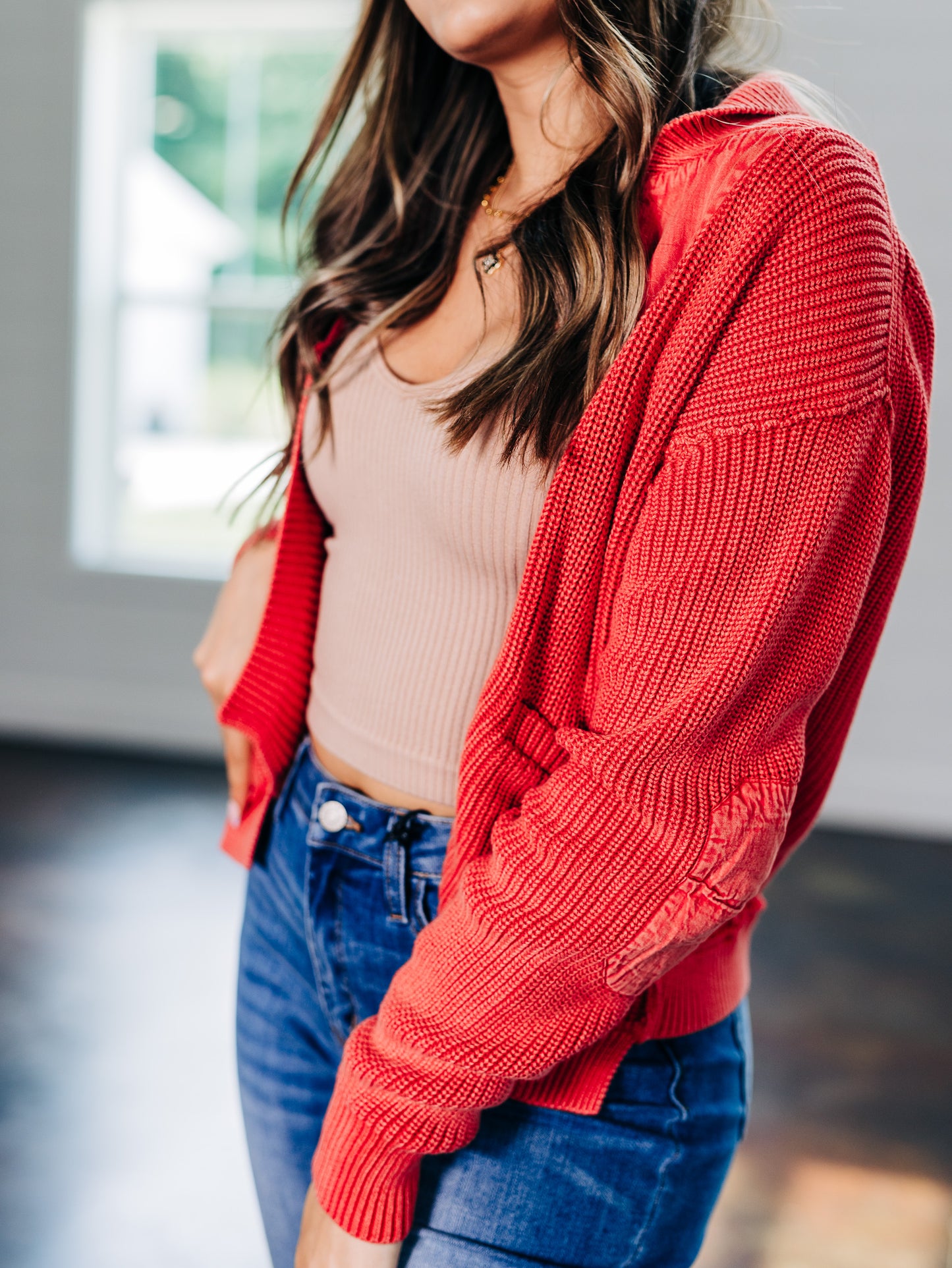 Worn Thru Surplus High Risk Red Cardigan