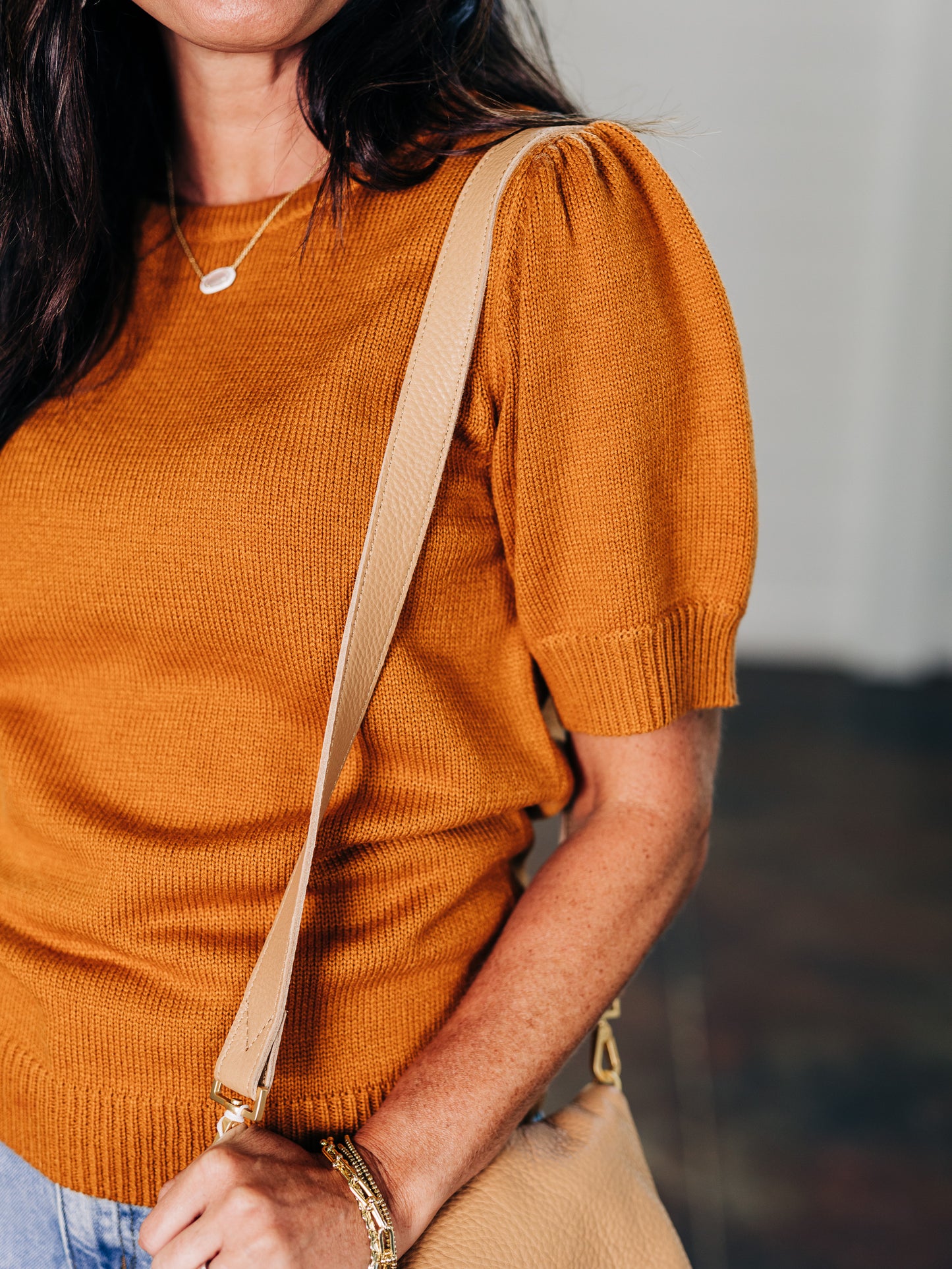 Living My Life Ginger Brown Top