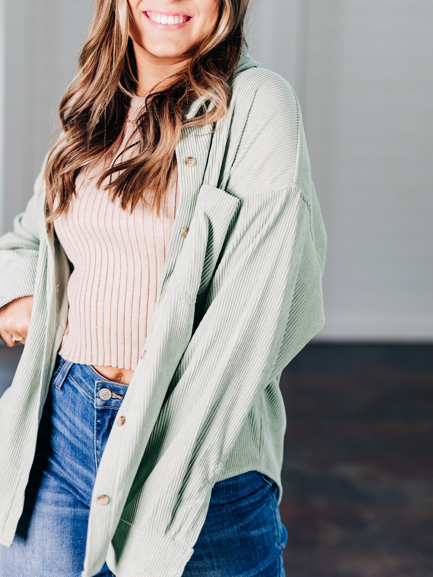 Just Be You Mint Shacket