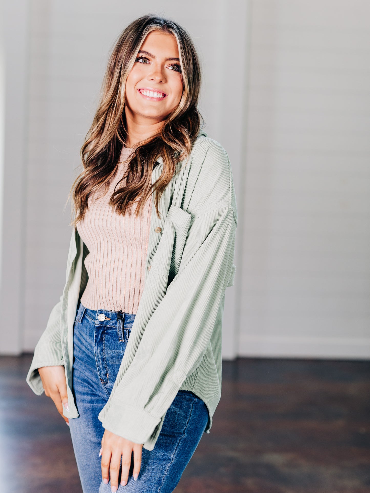 Just Be You Mint Shacket