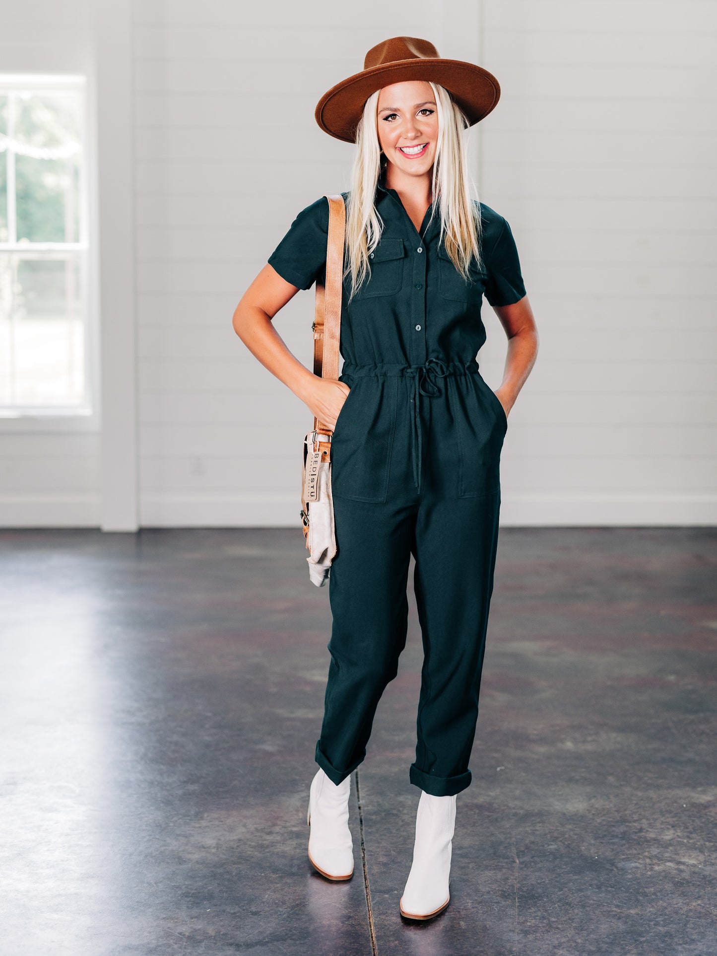 Faded Memory Gemstone Green Jumpsuit