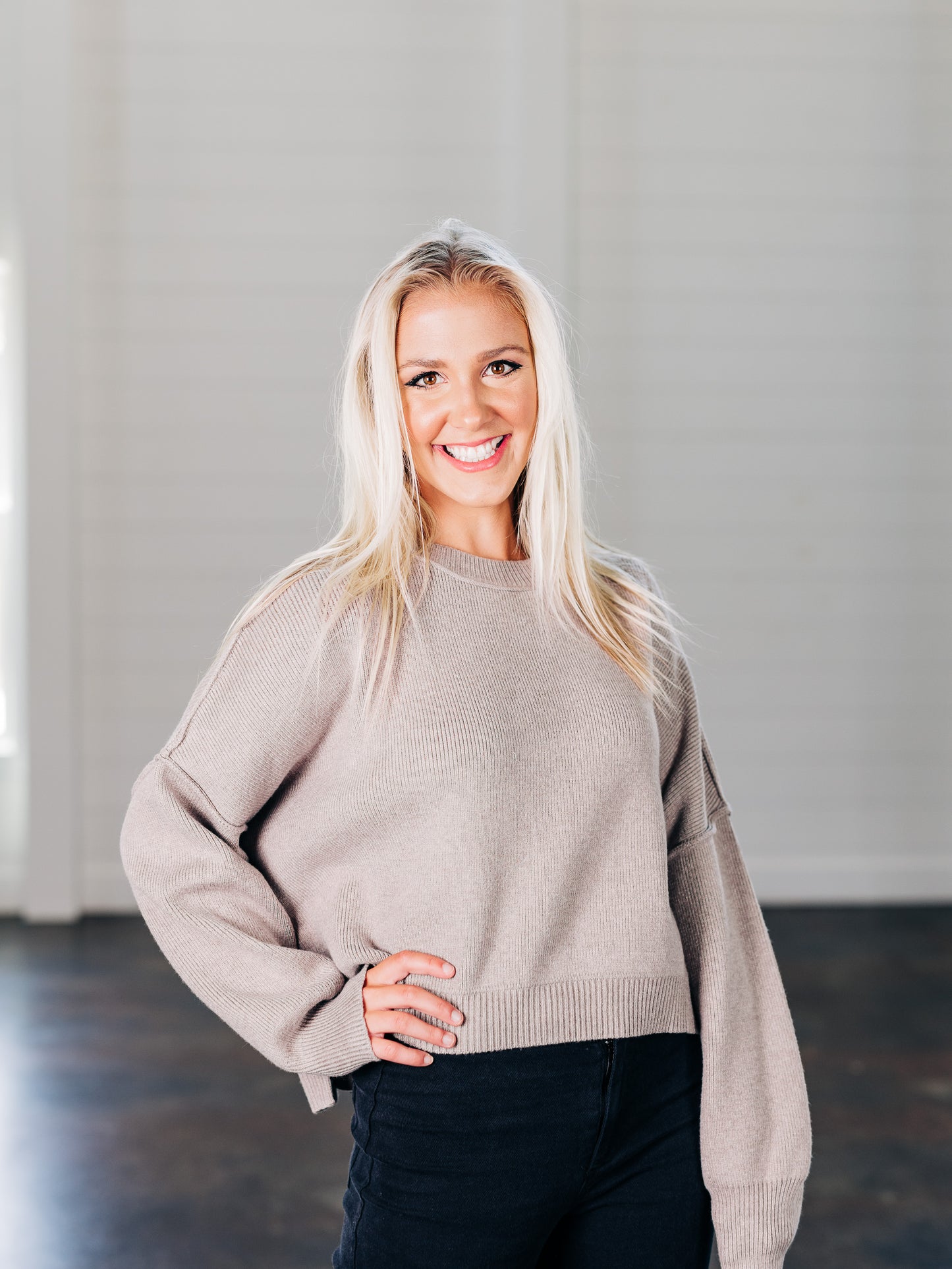 Open Road Ahead Stone Sweater