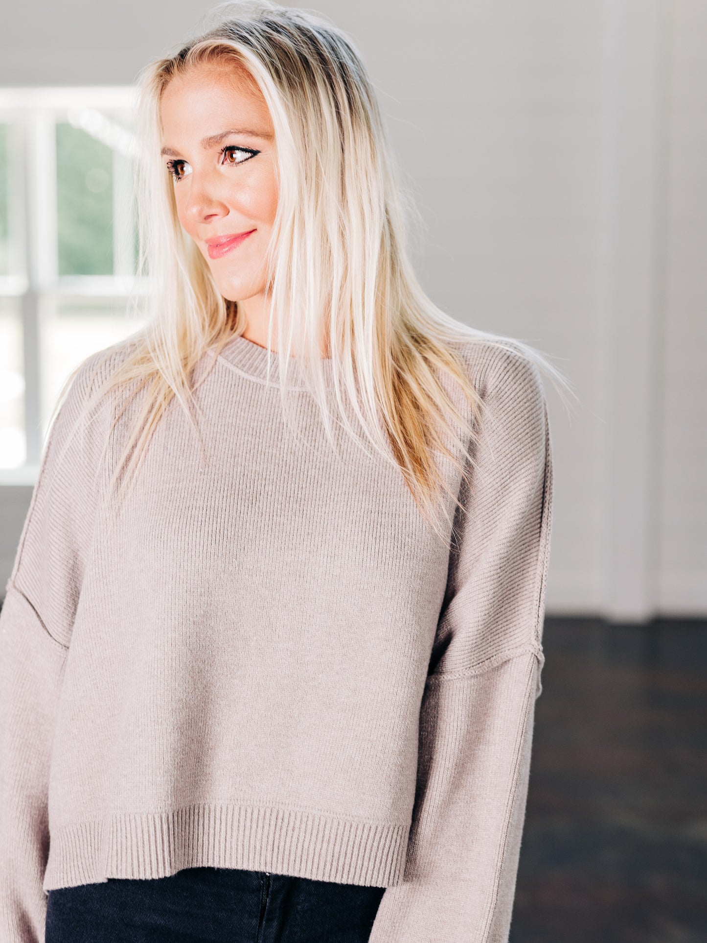 Open Road Ahead Stone Sweater