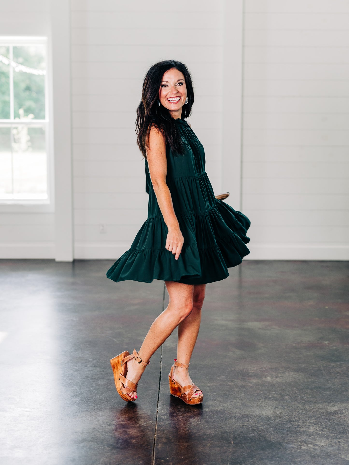 Drop The Act Hunter Green Dress