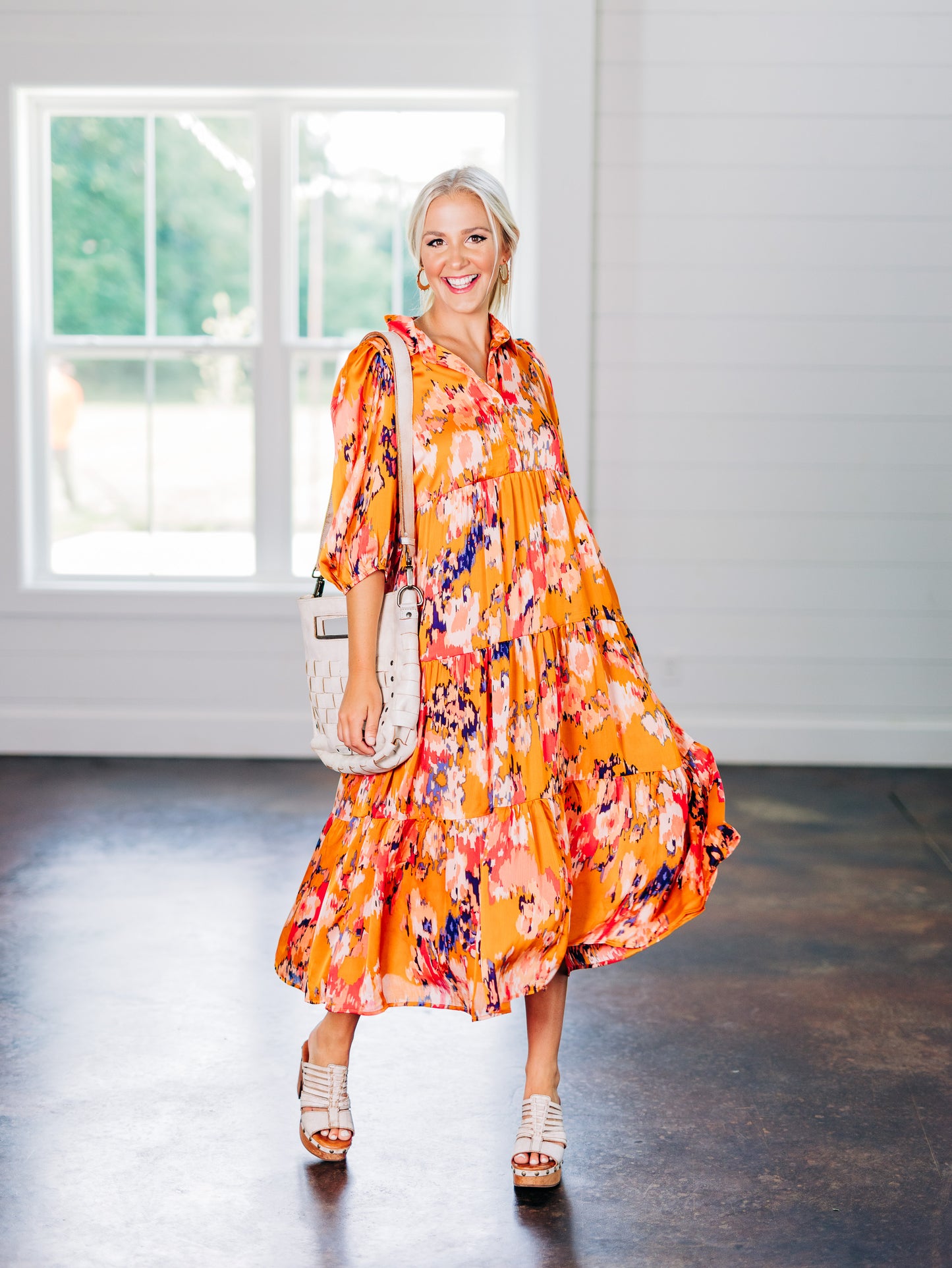 Afternoon Charm Orange Dress