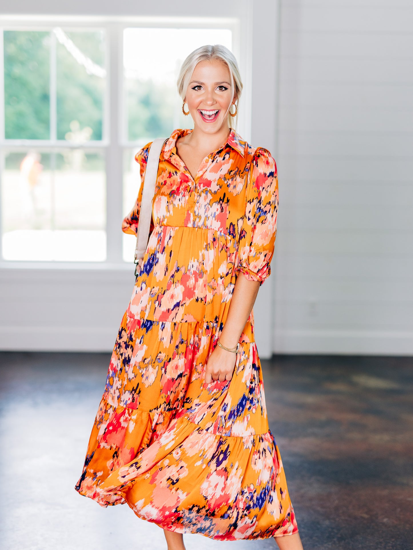 Afternoon Charm Orange Dress