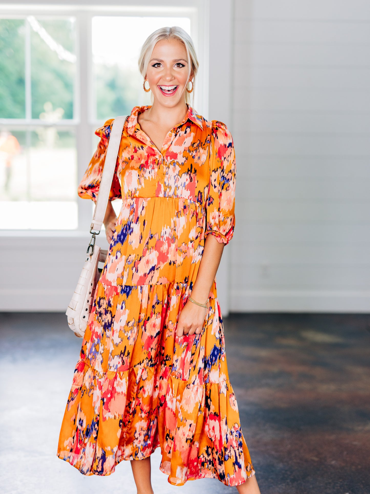 Afternoon Charm Orange Dress
