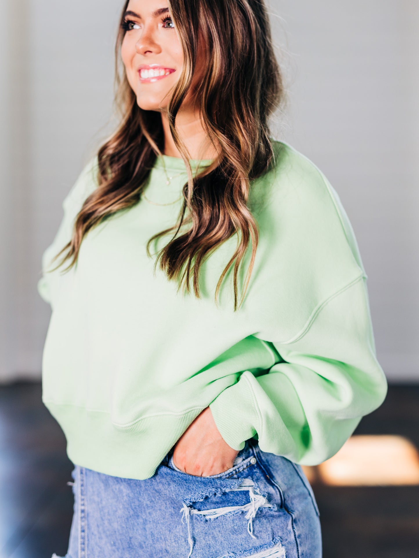 My Day Off Lime Sweatshirt