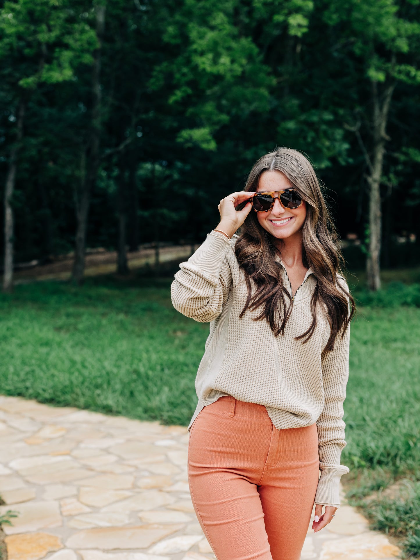 Ashton Zip Sand Thermal Top