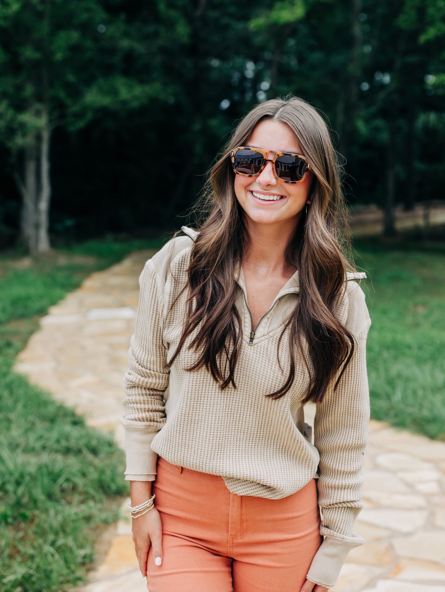 Ashton Zip Sand Thermal Top