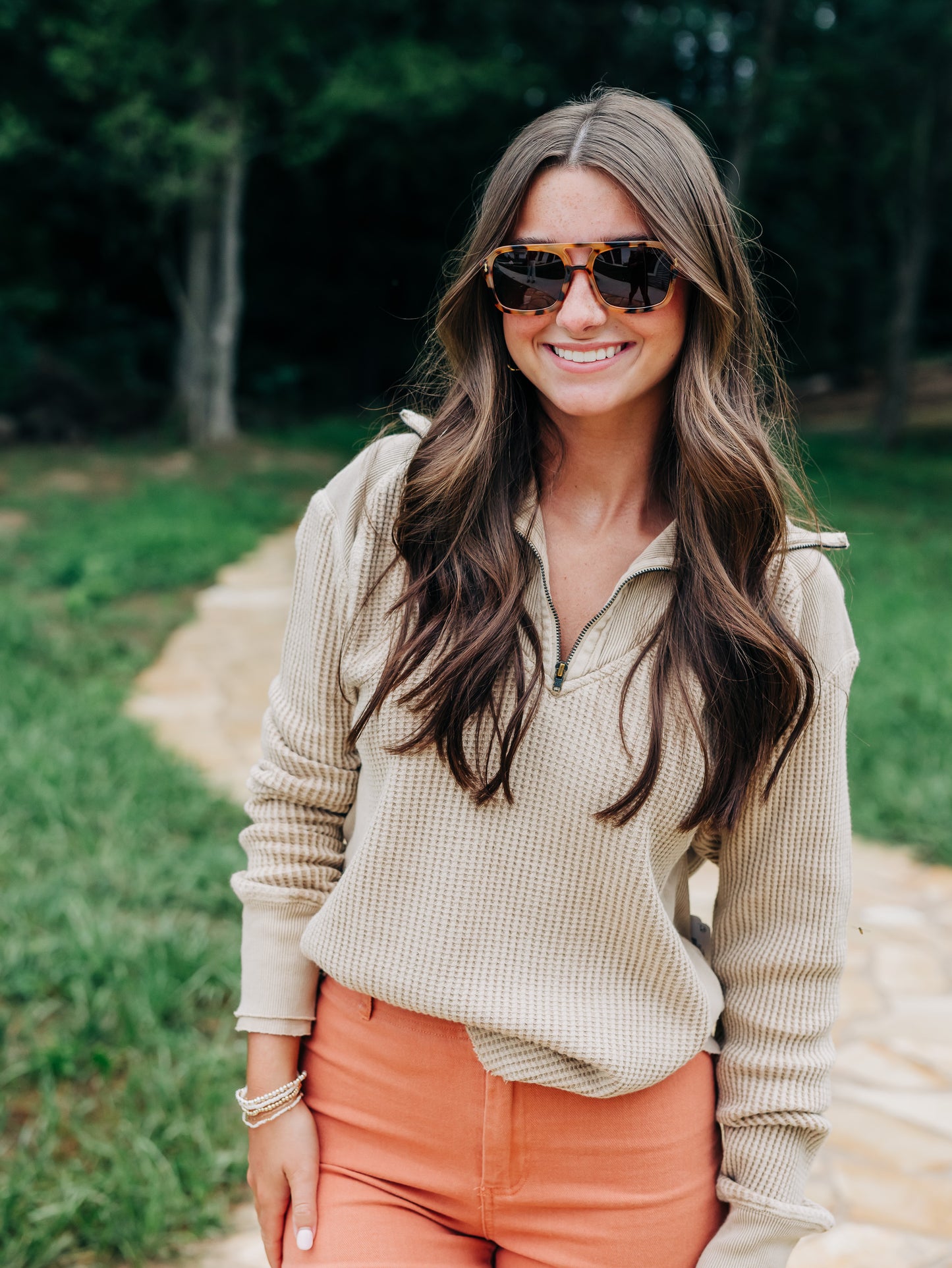 Ashton Zip Sand Thermal Top