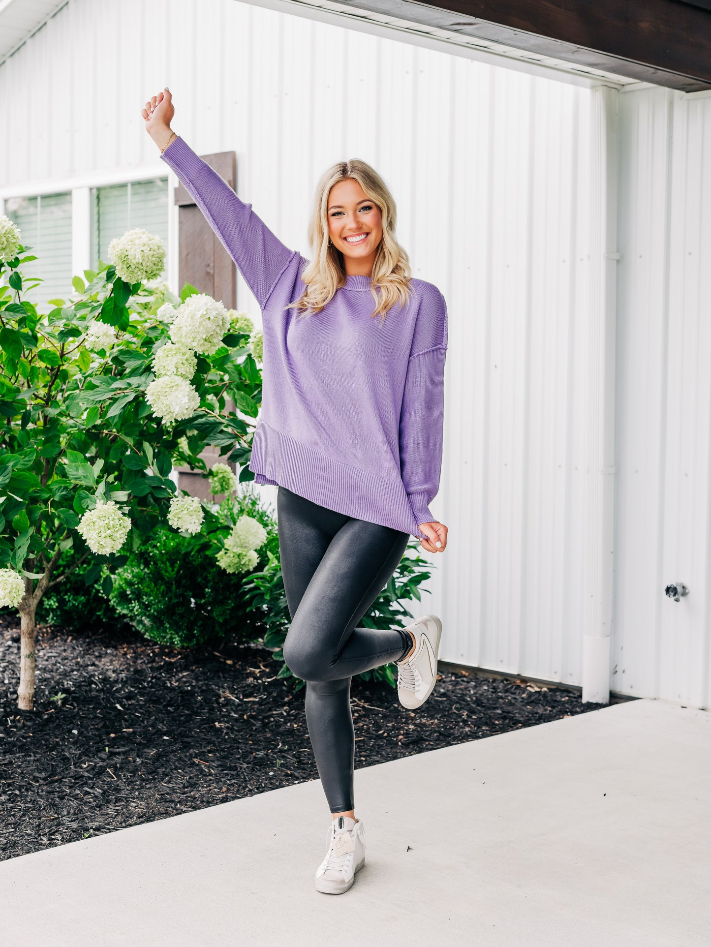 Time After Time Purple Sweater
