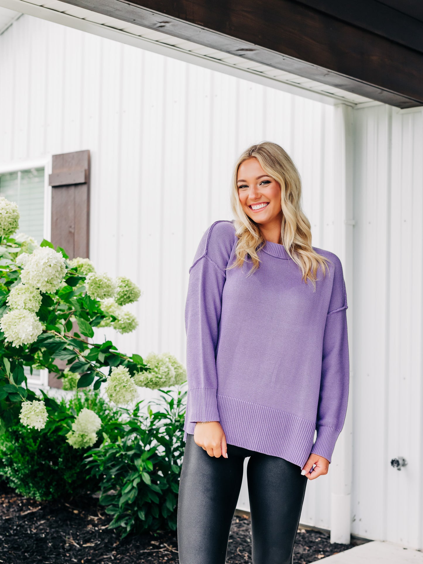 Time After Time Purple Sweater