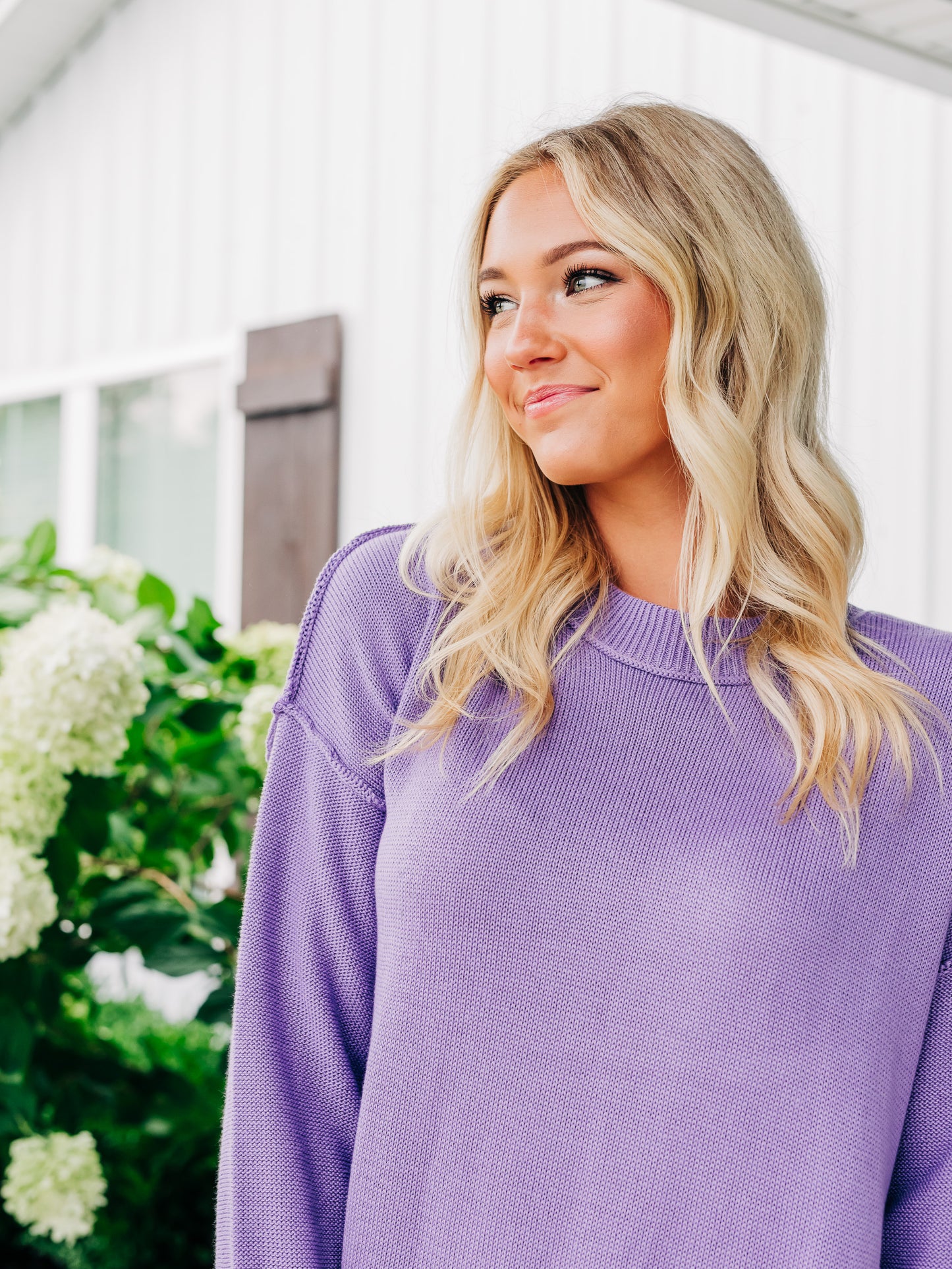 Time After Time Purple Sweater