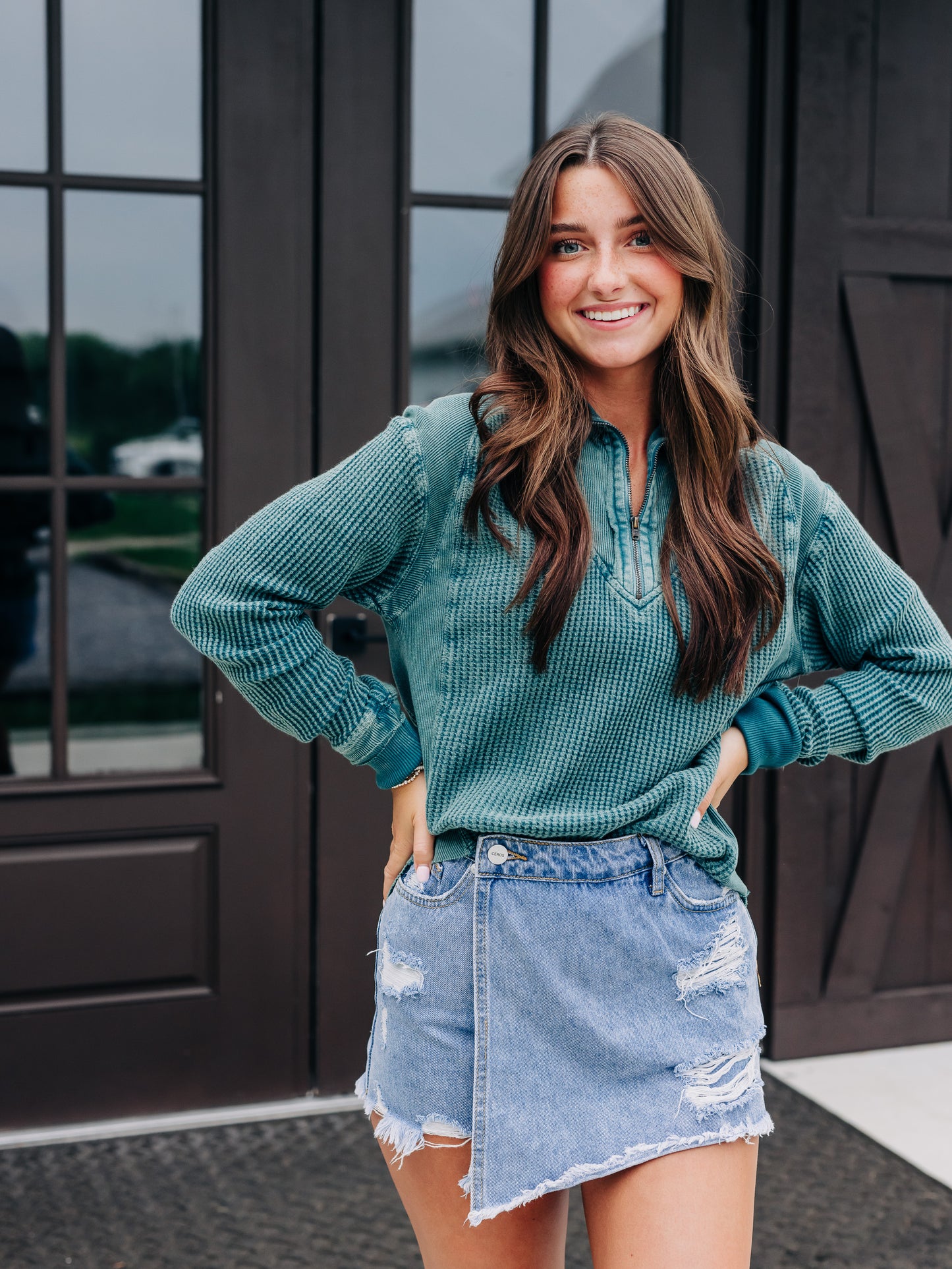 Ashton Zip Dried Pine Thermal Top