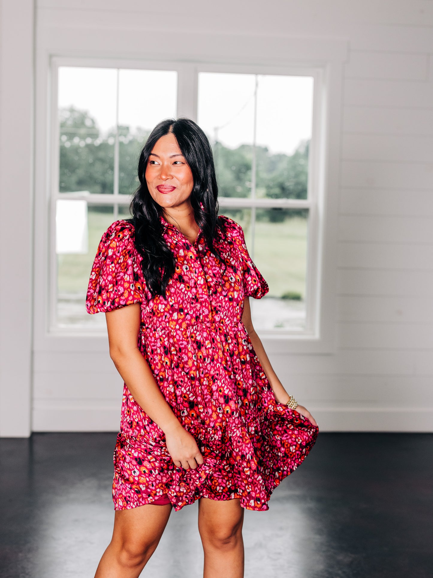 Waste No Time Magenta Dress