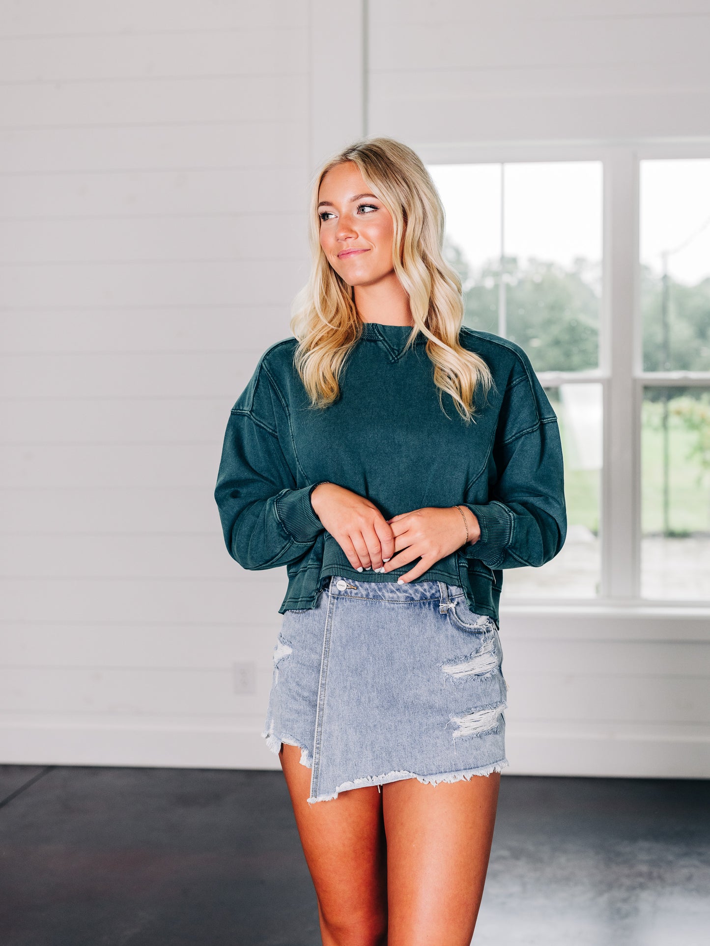 Intercept Pullover in Emerald Garden