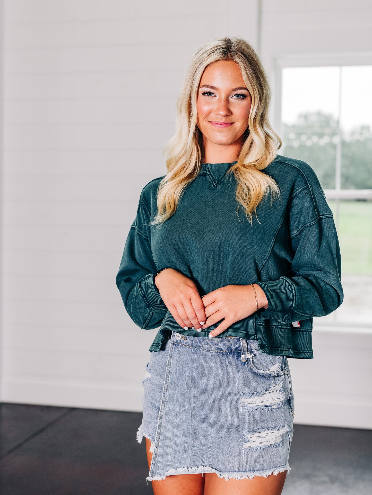 Intercept Pullover in Emerald Garden