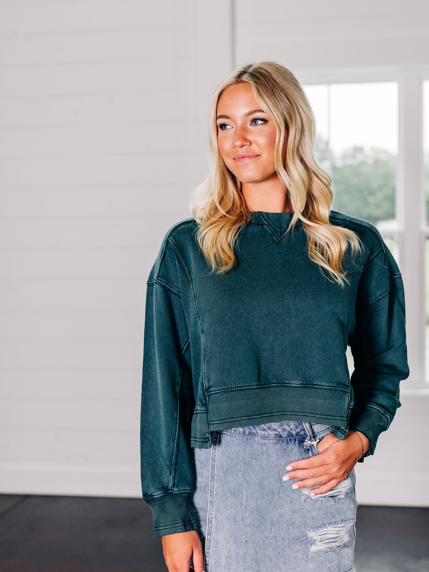 Intercept Pullover in Emerald Garden