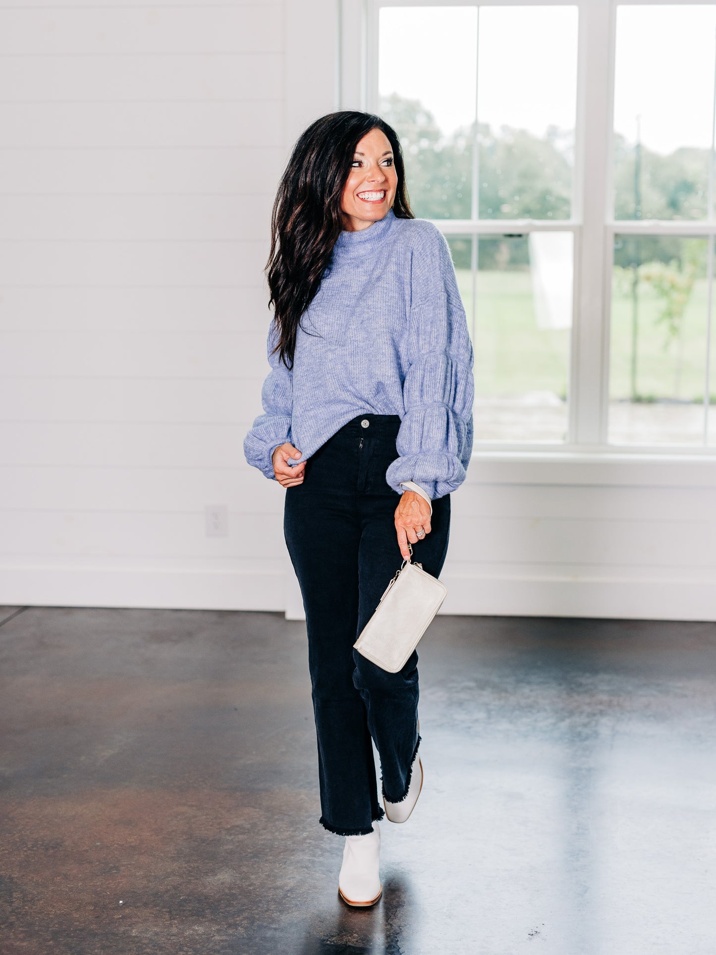 Just What I Need Dusty Blue Sweater