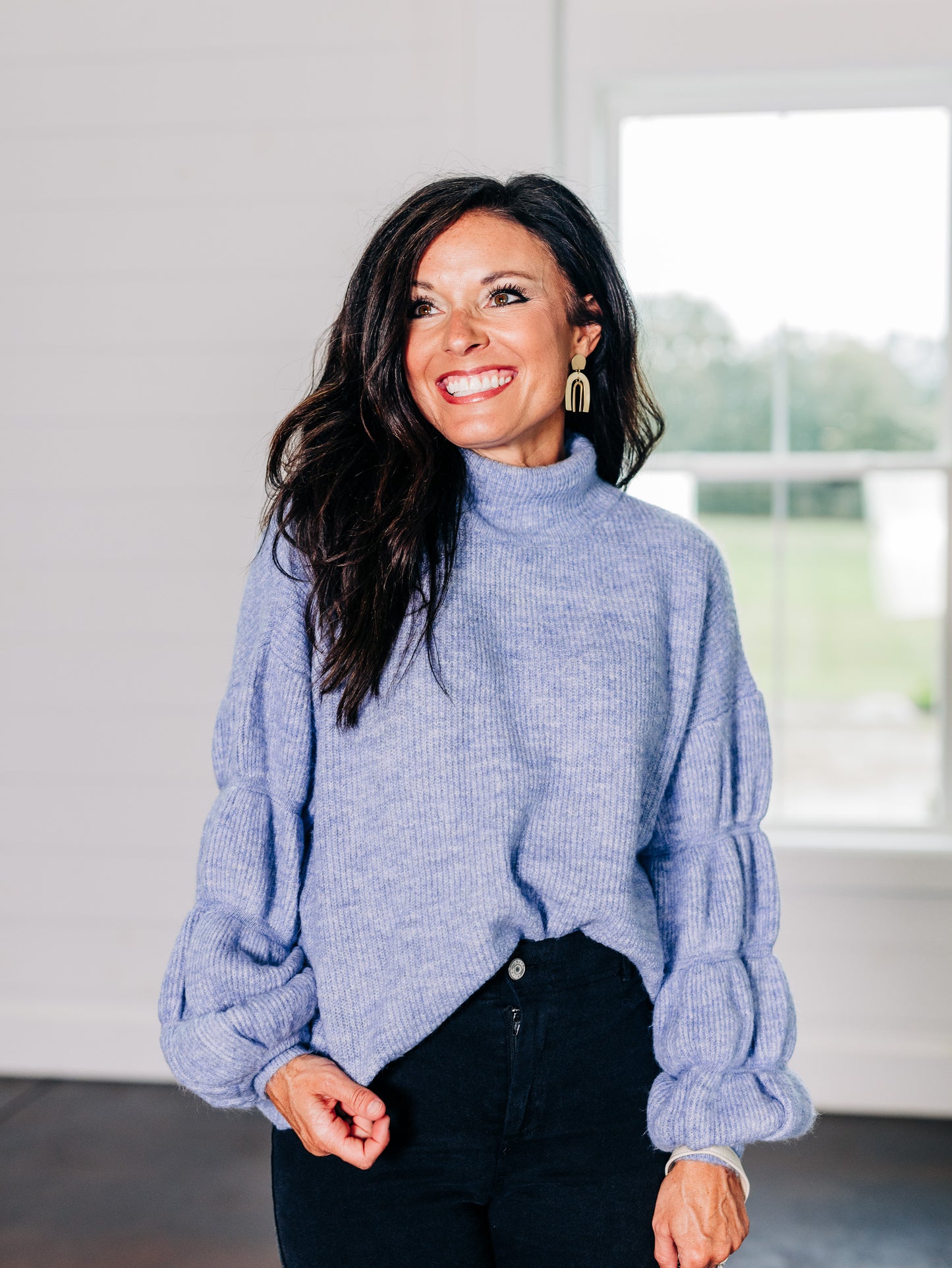 Just What I Need Dusty Blue Sweater