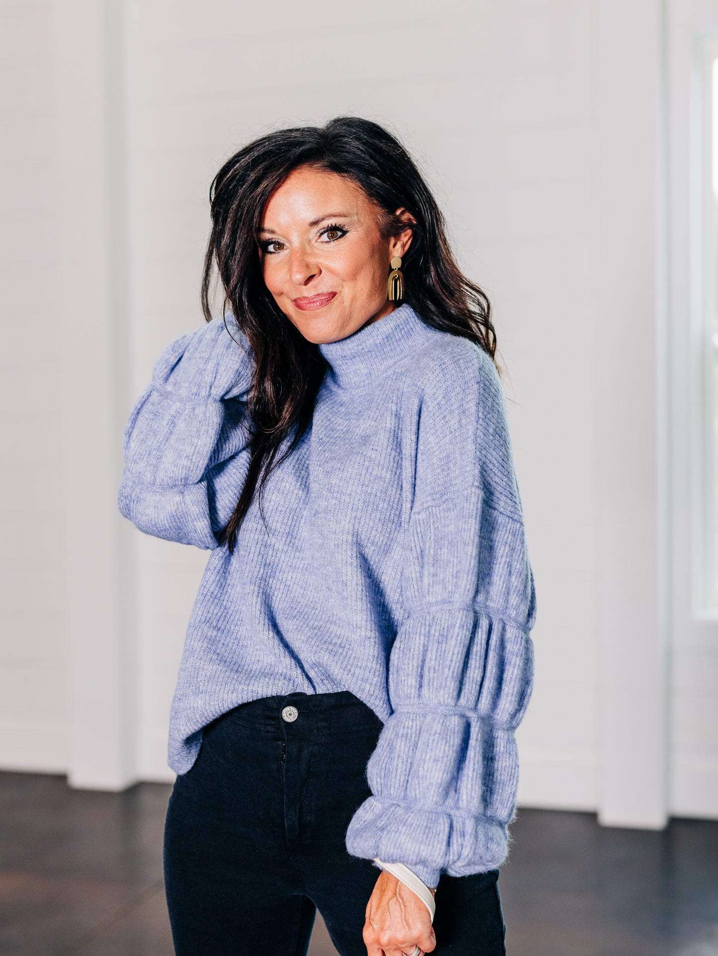 Just What I Need Dusty Blue Sweater