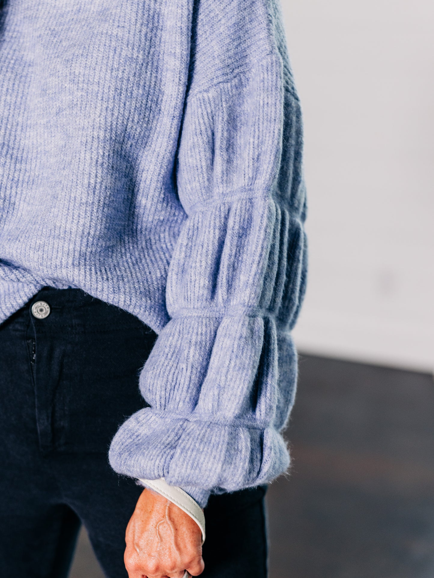 Just What I Need Dusty Blue Sweater
