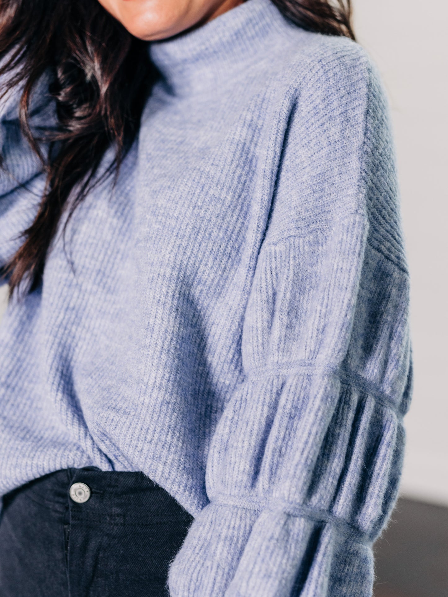 Just What I Need Dusty Blue Sweater